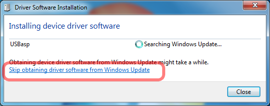 Skip obtaining driver from Windows update