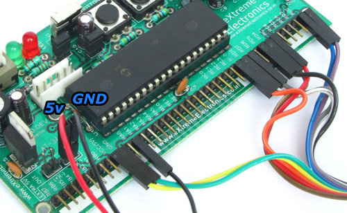 5v and GND connection on dev board