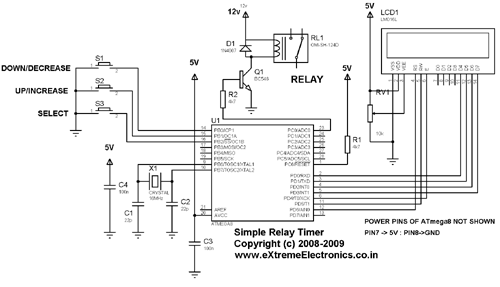 Relay Timer with AVR ATmega8
