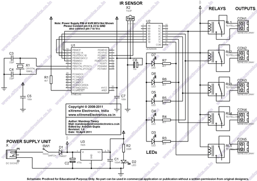 AVR ATmega8 based Multichannel IR Remote