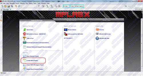 MPLAB X Start Page